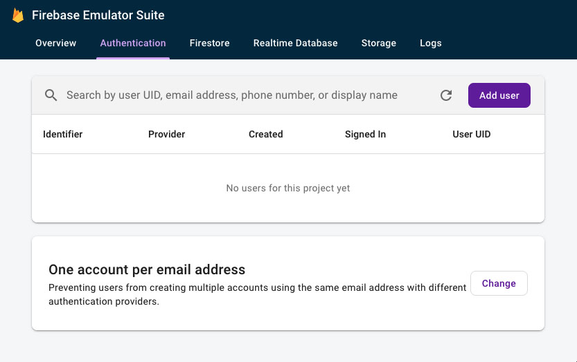 Firebase Auth Emulator