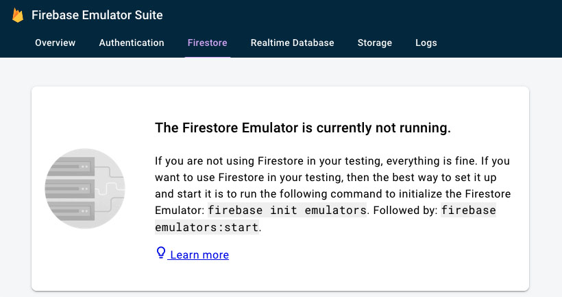 Firestore not runnint